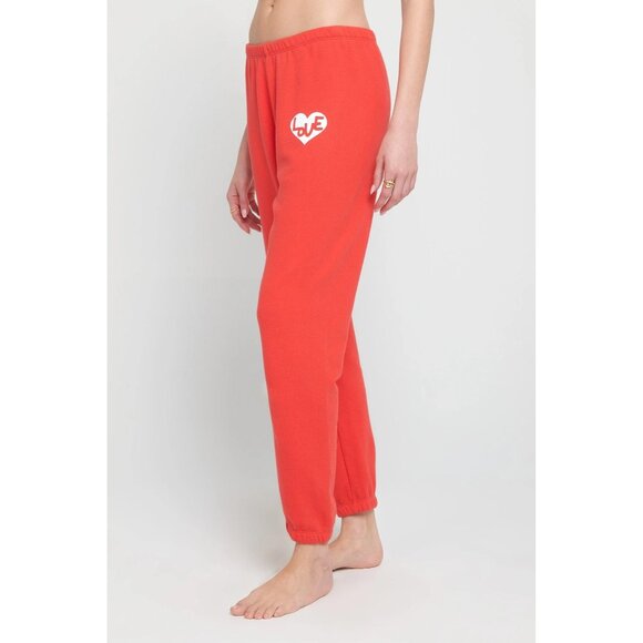 Spiritual Gangster Women's Love Heart Luna Sweatpants Ruby Red Medium New - Picture 2 of 5